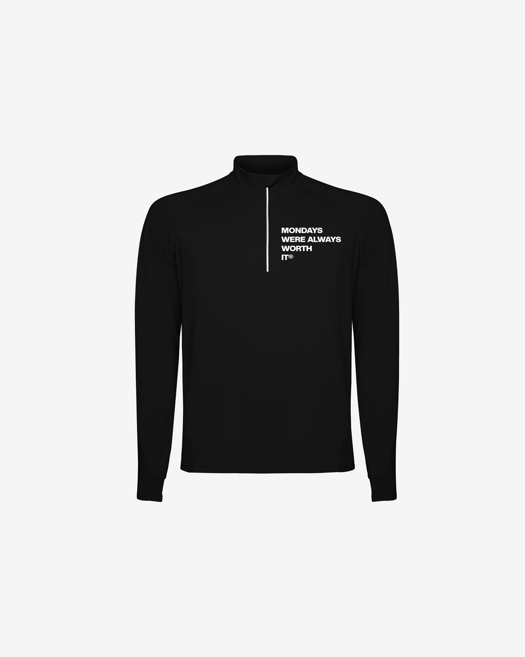 BLACK 1/4 ZIP FOR MEN