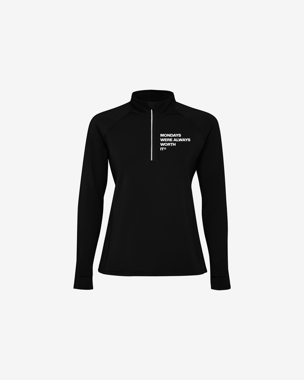 BLACK 1/4 ZIP FOR WOMEN